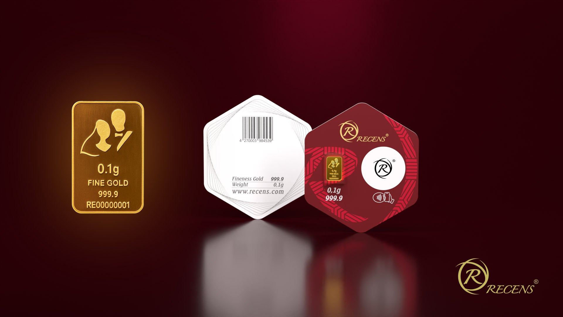 Recens gift case with an NFC chip